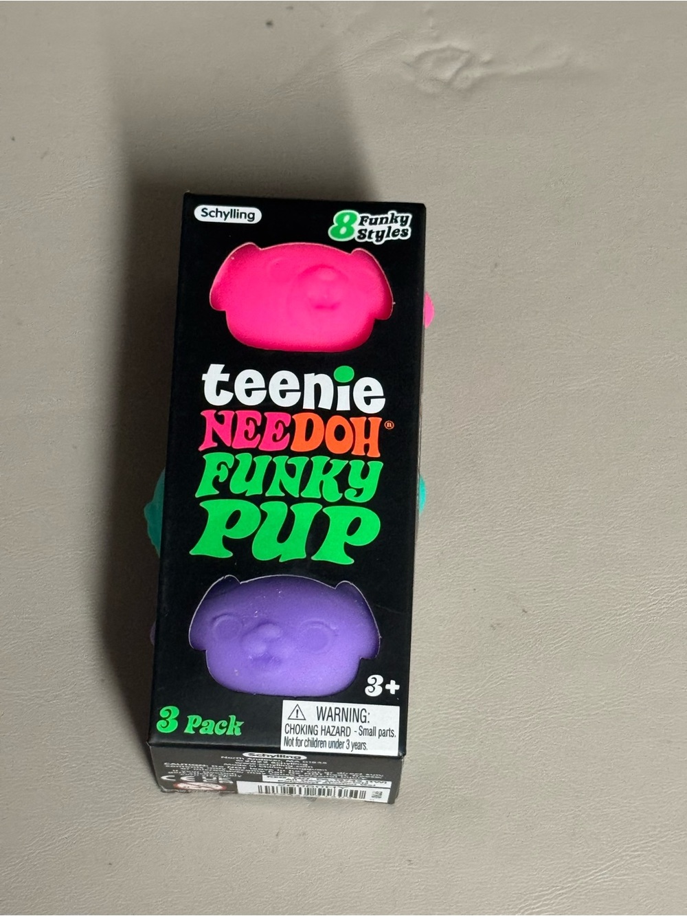Teenie Needoh Funky Pup 3-Pack - Pink, Purple and Teal